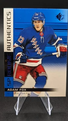 Adam Fox 2019-20 Upper Deck SP Rookie Authentics Blue #129 Rangers NHL - Image 1 of 2