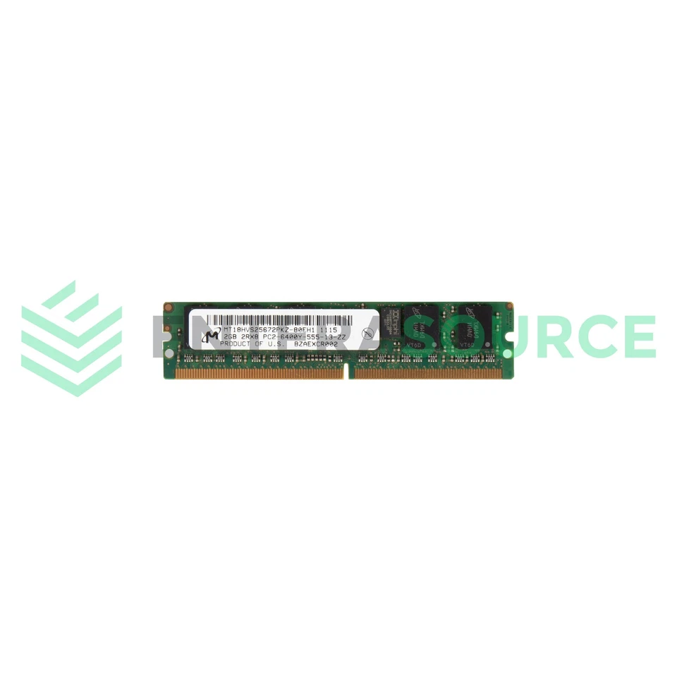 Micron MT18HVS25672PKZ-80EH1 2GB 2Rx8 DDR2-800 (PC2-6400Y) VLP DIMM | EQL Cache - Image 1 of 1