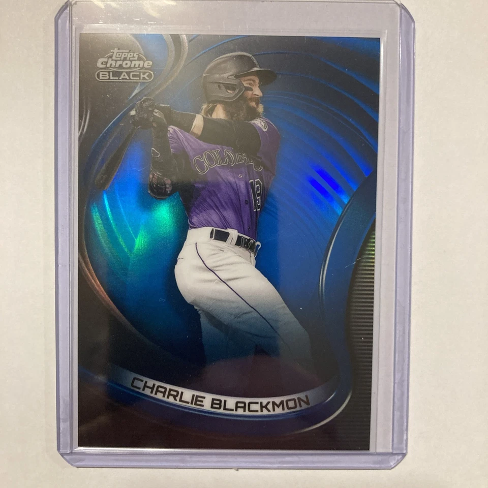 2022 Topps Chrome Black /75 Blue Refractor #26 Charlie Blackmon Rockies - Image 1 of 4
