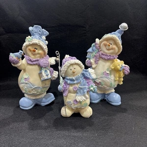 K Collection vintage snowman set of 3 figurines - Picture 1 of 5