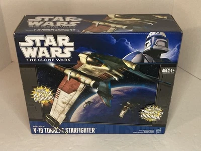Star Wars Clone Wars Republic V-19 Torrent Starfighter Hasbro 2011 Raro Caja Azul Foto 1 de 4