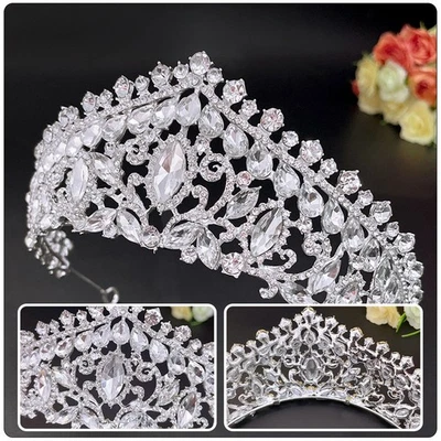 Crystal Tiara Chiesate Chiestaggio Crystal Crown Head Abch per il matrimonio - Immagine 1 di 4