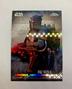 Star wars "PAZ VIZSLA" AR-7 Refractor The Mandalorian Topps Chrome - Picture 1 of 2