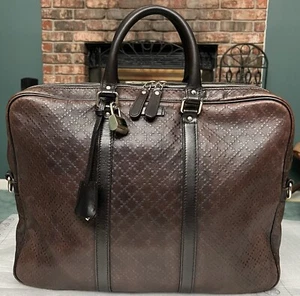 Gucci Embossed Briefcase Brown leather business bag - VERY GOOD - Picture 1 of 17
