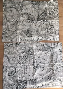 Pair Pottery Barn Standard /Queen Pillow Shams, White W Pale Blue Gray Pattern - Picture 1 of 4