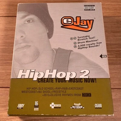 eJay HipHop 2 Create Your Music Now PC Software Big Box Vintage 2000 VGC - Image 1 of 4
