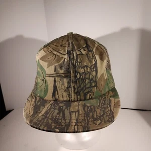 Vintage Trebark Camouflage Hunting Cap Hat Insulated Ear Made In USA Size Med - Picture 1 of 14