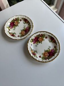 Vintage Royal Albert Old Country Rose Butter Dishes X 2