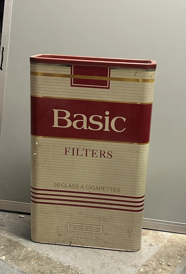 老式基本烟草品牌塑料垃圾桶烟灰缸 21" X 12" — 第 1/4 张图片