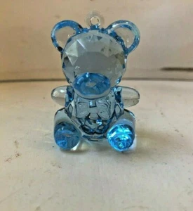 Lote de 2: NUEVO Vintage Acrílico Azul Baby Bear Ornamento Baby Shower Favor  - Imagen 1 de 5