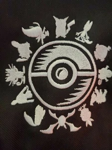 LEEDS Pokémon Backpack Embroidered Adjustable Unisex Black Red 19x14x7 - Picture 1 of 7