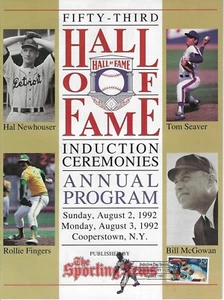 d2020 New York Mets Tom Seaver 53rd HOF Induction Ceremony Program - 8/2-3/1992 - Bild 1 von 2