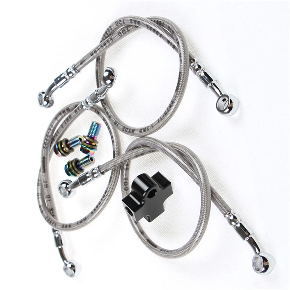 3 Way Tubing Bracket Hydraulic Brake Hose Pipe Tee Connector For Motorcycle ATV - Изображение 1 из 4