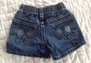 Vintage Arizona Girls Denim Shorts Size 4 Slim Embriodered Pockets Cute - Picture 1 of 4
