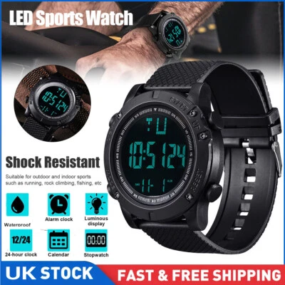 Men's Military Sports Watch LED Screen Large Digital Face Waterproof Wristwatch - Image 1 of 4