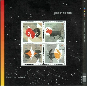 Canada sc#2445 Signs of the Zodiac - 1 Souvenir-Sheet, Mint-NH - Picture 1 of 2