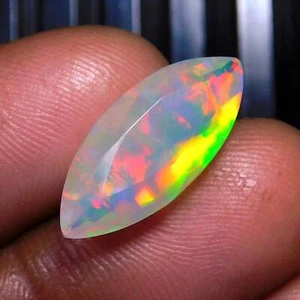 19x8x5mm Marquise Shape AAA Quality Faceted Ethiopian Opal Gemstone 3.3Cts - Picture 1 of 3