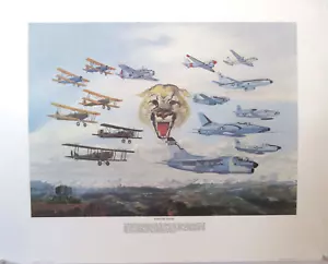 Jim Potter 1989 COUGAR FLY-BY Jennie to Jets Heavy Stock Framable Print EUC - Bild 1 von 8