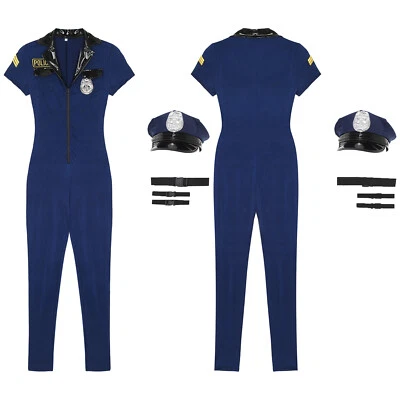 Frauen Anzug Pullover Sets Hut Outfits Uniform Anziehen Polizist Verein Romper - Bild 1 von 3