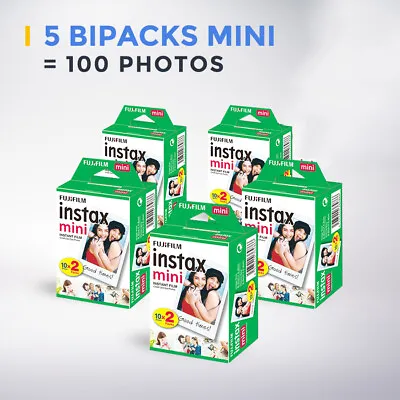 5 Bipacks Fujifilm Instax Mini Film, 100 Photos • 93.90€