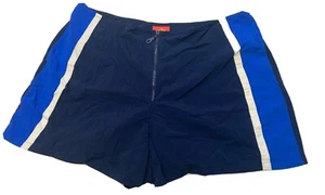 Vtg Cole of California Large Two Tone Boy Short Bikini Bottom Zip Blue White - Picture 1 of 12