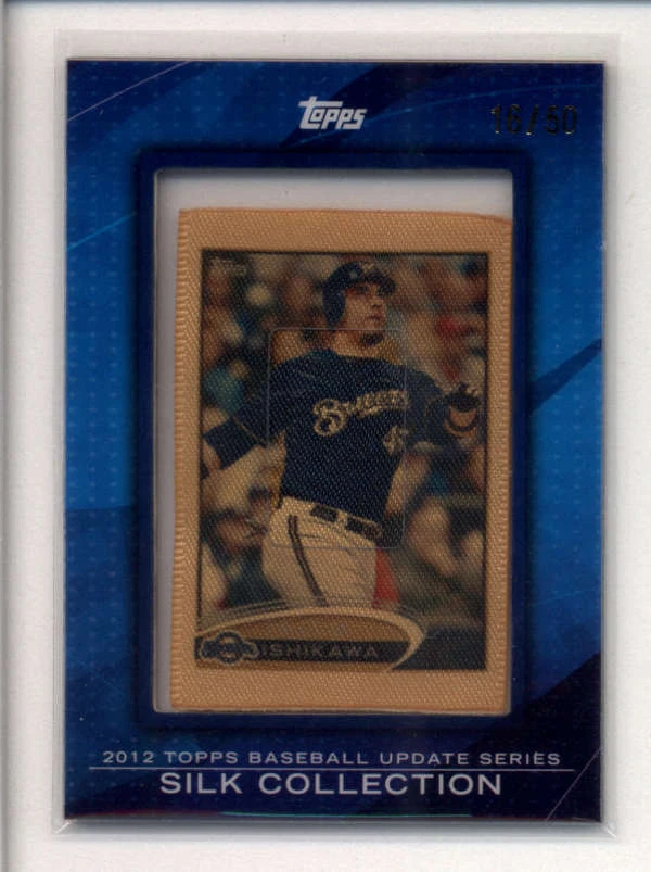 ISHIKAWA 2012 TOPPS UPDATE SERIES FRAMED MINI SILK COLLECTION #16/50 AK2880 - Image 1 of 1