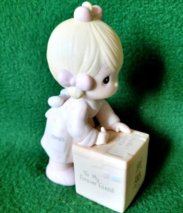 Vintage Precious Moments Girl with Package, Sharing is Universal, MINT Condition - Picture 1 of 6