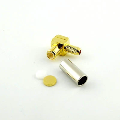 1x RF Connector MCX Male Plug Right Angle Crimp For RG174 RG316 RG188 Coax Cable - Image 1 of 4
