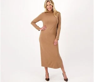 Vestido Vaina Attitudes Renee Hilado Fino Cuello Acanalado-Cocoa Mocha-Pequeño XS-A549341 - Imagen 1 de 2