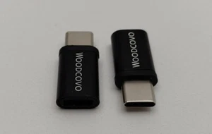 2 Micro USB Female to USB C Male Adapters Cable Ends For Data and Charging - Picture 1 of 6