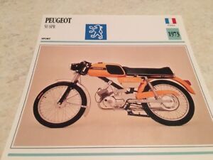 Carte moto Peugeot 50 SPR rallye 1973 collection Atlas motorbike France