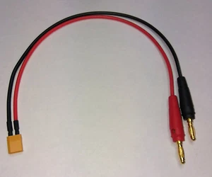 4mm Bananenstecker auf XT30 Stecker 200mm Ladekabel iMax Adapter LiPo Akku AWG16 - Picture 1 of 3