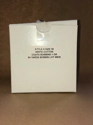 T-50 STYLE A TKT 30 COATS COTTON ADMIRAL PLUS WHITE BOBBINS 1 GROSS (144 PCS) - Image 1 of 3
