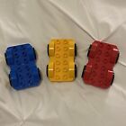 Lego Duplo constructeurs automobiles roues de châssis ensemble de 3 rouges jaune bleu construction voitures camion