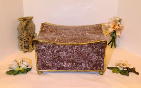 Maitland Smith Marble Tessellated Chest Box. Vintage. Rare. Hand made Smoke Free Cover