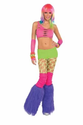 Booty Shorts Club Rave 80 年代花式装扮万圣节成人服装配件 — 第 1/2 张图片