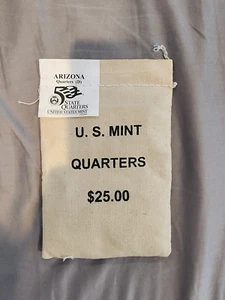 2008-D Arizona State Quarters $25 Sewn Mint Bag (100 Coins) - Picture 1 of 1