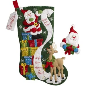 Bucilla Felt Applique Stocking Kit - The List 18" - Picture 1 of 1
