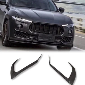 Carbon Fiber Front Bumper Vent Fins Splitter For 2016-2019 Maserati Levante - Picture 1 of 7