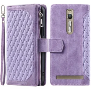 Asus Zenfone 2 ZE551ML Rhombic Wallet Case,Luxury Leather Zipper Flip Card Case - Picture 1 of 44