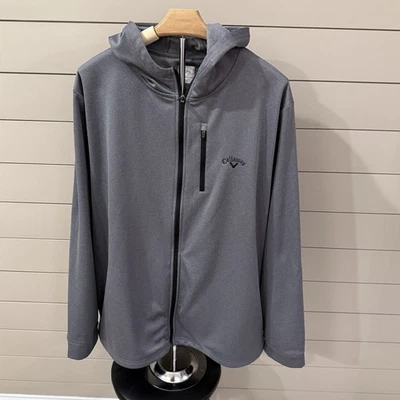 Callaway Jacket Men's Size XL Full Zip Hooded Jacket Gray Lightweight Golf - Image 1 of 4