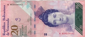 Billete Venezuela P91g.2 20 bolívares 2014 - Imagen 1 de 2
