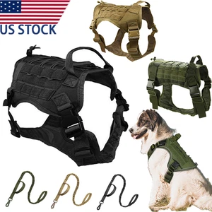 Tactical Dog Vest US Working Dog Military Harness with Handle No-pull Large - Picture 1 of 36
