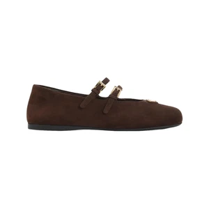PRADA Dark Brown Suede Ballerinas New & Authentic - Picture 1 of 4