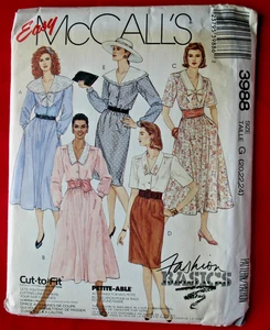 McCall's Easy Fashion Basics 3988 Sz 20-22-24 Women's Dress Skirt Vtg 1988 - Picture 1 of 2