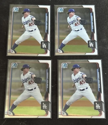2015 Bowman Chrome Grant Holmes #BCP237 Prospect Base Lot x 4 Atlanta Braves - Image 1 of 2