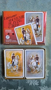 Baraja de dos barajas vintage White Horse Lipizzaner Souvenir Austria  - Imagen 1 de 8