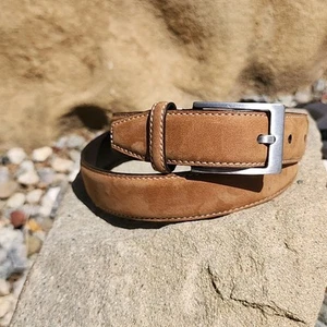 Johnston & Murphy Soft Brown Genuine Leather Belt - Youth/Kids Size 30 / 14 - Picture 1 of 17