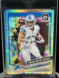 2023 Donruss Optic Amon Ra St Brown Flex Emoji Prizm /149 Detroit Lions #59 - Picture 1 of 14