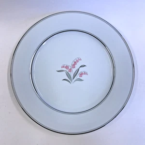 Plato de cena vintage Noritake Crest 5421 rosa flor verde plata tallos - Imagen 1 de 3